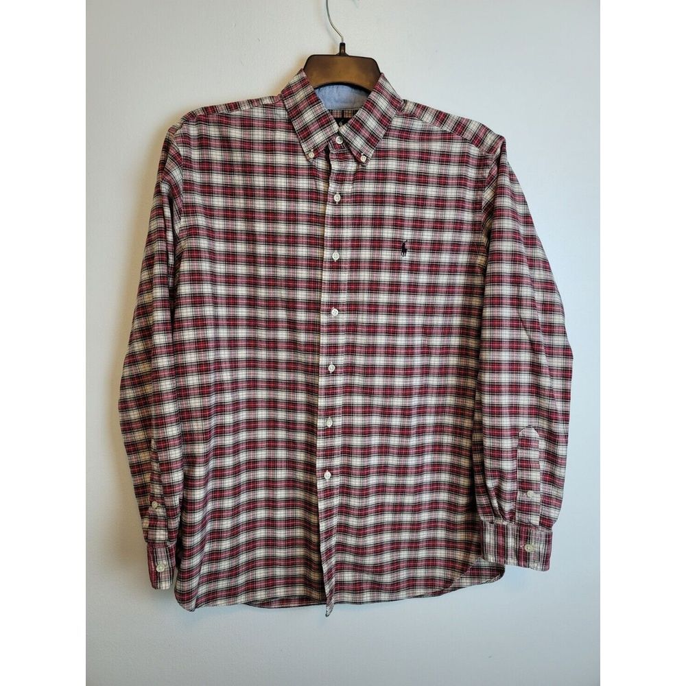 Ralph Lauren‎ Classic Fit Men's L Red/Black Plaid Long Sleeve Button DownShirt - Picture 2 of 7